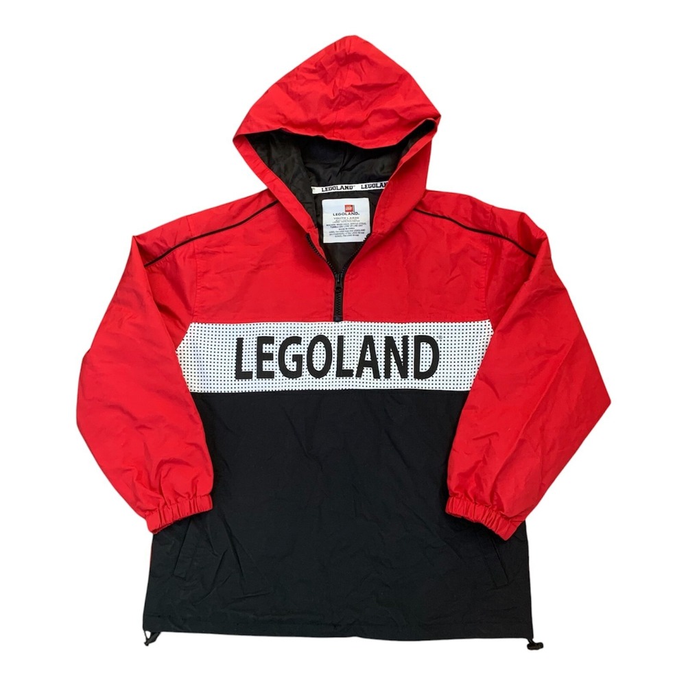 Legoland California Pullover Windbreaker Jacket Youth Medium Black Red